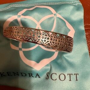 Kendra Scott Silver Filigree Openwork UMA Cuff Bangle Bracelet